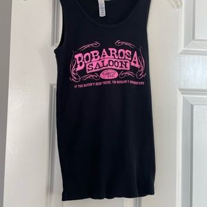 Womans black ribbed tank top pink trim motorcycle riding size small